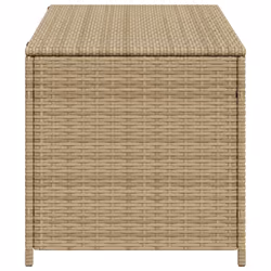 vidaXL Garden Storage Box Bench Container Chest Shed Blanket Box Poly Rattan - mix beige, 100 x 50 x 50 cm - Additional view 4