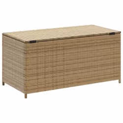vidaXL Garden Storage Box Bench Container Chest Shed Blanket Box Poly Rattan - mix beige, 100 x 50 x 50 cm - Additional view 5