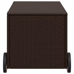 vidaXL Garden Storage Box Bench Container Chest Shed Blanket Box Poly Rattan - brown, 107 x 55 x 50/53 cm - Additional view 4