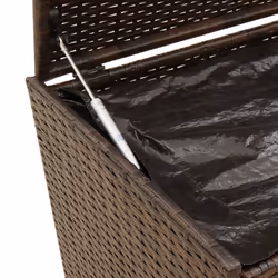vidaXL Garden Storage Box Bench Container Chest Shed Blanket Box Poly Rattan - brown, 107 x 55 x 50/53 cm - Additional view 7