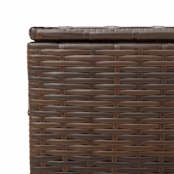 vidaXL Garden Storage Box Bench Container Chest Shed Blanket Box Poly Rattan - brown, 107 x 55 x 50/53 cm - Additional view 8