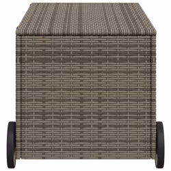 vidaXL Garden Storage Box Bench Container Chest Shed Blanket Box Poly Rattan - grey, 107 x 55 x 50/53 cm - Additional view 4