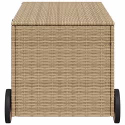 vidaXL Garden Storage Box Bench Container Chest Shed Blanket Box Poly Rattan - mix beige, 107 x 55 x 50/53 cm - Additional view 4