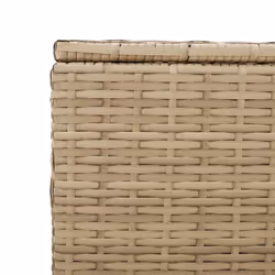 vidaXL Garden Storage Box Bench Container Chest Shed Blanket Box Poly Rattan - mix beige, 107 x 55 x 50/53 cm - Additional view 8