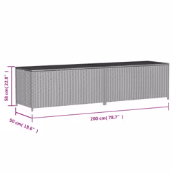 vidaXL Garden Storage Box Bench Container Chest Shed Blanket Box Poly Rattan - mix beige, 200 x 50 x 58 cm - Additional view 10