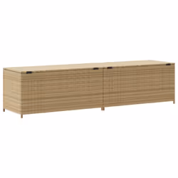 vidaXL Garden Storage Box Bench Container Chest Shed Blanket Box Poly Rattan - mix beige, 200 x 50 x 58 cm - Additional view 5
