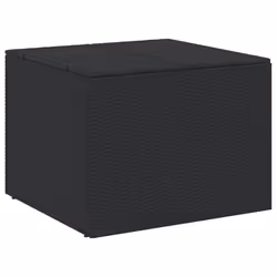 vidaXL Garden Storage Box Bench Container Chest Shed Blanket Box Poly Rattan - black, 80 x 75 x 59 cm