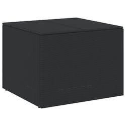 vidaXL Garden Storage Box Bench Container Chest Shed Blanket Box Poly Rattan - black, 80 x 75 x 59 cm