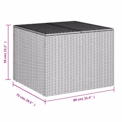 vidaXL Garden Storage Box Bench Container Chest Shed Blanket Box Poly Rattan - black, 80 x 75 x 59 cm - Additional view 10