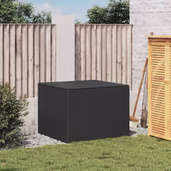 vidaXL Garden Storage Box Bench Container Chest Shed Blanket Box Poly Rattan - black, 80 x 75 x 59 cm