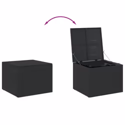 vidaXL Garden Storage Box Bench Container Chest Shed Blanket Box Poly Rattan - black, 80 x 75 x 59 cm - Additional view 6