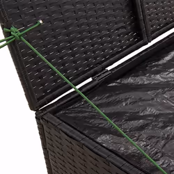 vidaXL Garden Storage Box Bench Container Chest Shed Blanket Box Poly Rattan - black, 80 x 75 x 59 cm - Additional view 7
