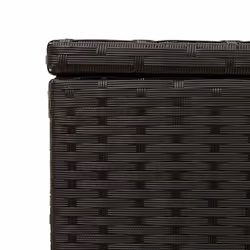 vidaXL Garden Storage Box Bench Container Chest Shed Blanket Box Poly Rattan - black, 80 x 75 x 59 cm - Additional view 8