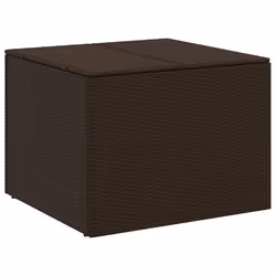 vidaXL Garden Storage Box Bench Container Chest Shed Blanket Box Poly Rattan - brown, 80 x 75 x 59 cm