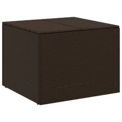 vidaXL Garden Storage Box Bench Container Chest Shed Blanket Box Poly Rattan - brown, 80 x 75 x 59 cm