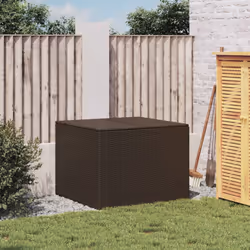 vidaXL Garden Storage Box Bench Container Chest Shed Blanket Box Poly Rattan - brown, 80 x 75 x 59 cm