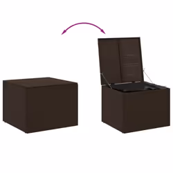 vidaXL Garden Storage Box Bench Container Chest Shed Blanket Box Poly Rattan - brown, 80 x 75 x 59 cm - Additional view 6