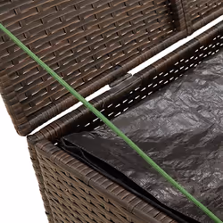 vidaXL Garden Storage Box Bench Container Chest Shed Blanket Box Poly Rattan - brown, 80 x 75 x 59 cm - Additional view 7