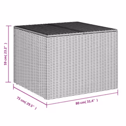vidaXL Garden Storage Box Bench Container Chest Shed Blanket Box Poly Rattan - grey, 80 x 75 x 59 cm - Additional view 10