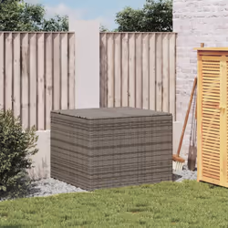 vidaXL Garden Storage Box Bench Container Chest Shed Blanket Box Poly Rattan - grey, 80 x 75 x 59 cm