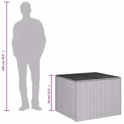 vidaXL Garden Storage Box Bench Container Chest Shed Blanket Box Poly Rattan - grey, 80 x 75 x 59 cm