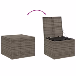 vidaXL Garden Storage Box Bench Container Chest Shed Blanket Box Poly Rattan - grey, 80 x 75 x 59 cm - Additional view 6