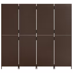 vidaXL Room Divider 4 Panels Privacy Screen Balcony Screen Brown Poly Rattan - Additional view 4