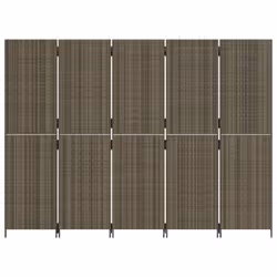 vidaXL Room Divider 5 Panels Privacy Screen Balcony Screen Grey Poly Rattan - Additional view 4