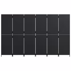 vidaXL Room Divider 6 Panels Privacy Screen Balcony Screen Black Poly Rattan - Additional view 4