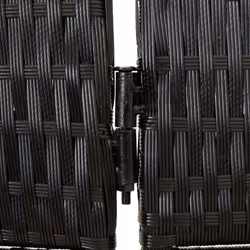 vidaXL Room Divider 6 Panels Privacy Screen Balcony Screen Black Poly Rattan - Additional view 6