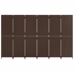 vidaXL Room Divider 6 Panels Privacy Screen Balcony Screen Brown Poly Rattan - Additional view 4