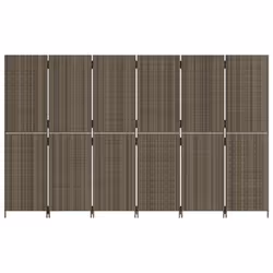 vidaXL Room Divider 6 Panels Privacy Screen Balcony Screen Grey Poly Rattan - Additional view 4