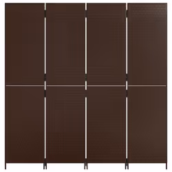 vidaXL Room Divider 4 Panels Privacy Screen Balcony Screen Brown Poly Rattan - Additional view 4
