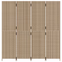 vidaXL Room Divider 4 Panels Privacy Screen Balcony Screen Beige Poly Rattan - Additional view 4