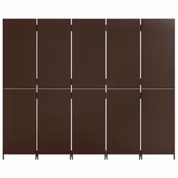 vidaXL Room Divider 5 Panels Privacy Screen Balcony Screen Brown Poly Rattan - Additional view 4