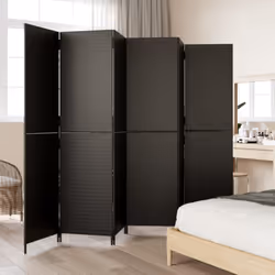 vidaXL Room Divider 6 Panels Privacy Screen Balcony Screen Black Poly Rattan