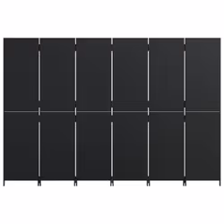vidaXL Room Divider 6 Panels Privacy Screen Balcony Screen Black Poly Rattan - Additional view 4