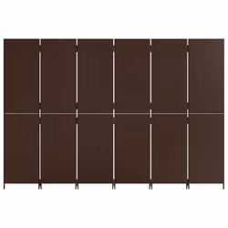 vidaXL Room Divider 6 Panels Privacy Screen Balcony Screen Brown Poly Rattan - Additional view 4
