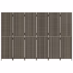vidaXL Room Divider 6 Panels Privacy Screen Balcony Screen Grey Poly Rattan - Additional view 4
