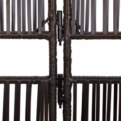vidaXL Room Divider 3 Panels Privacy Screen Balcony Screen Brown Poly Rattan - Additional view 6