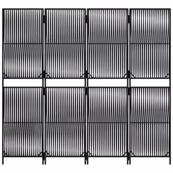 vidaXL Room Divider 4 Panels Privacy Screen Balcony Screen Black Poly Rattan - Additional view 4
