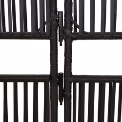 vidaXL Room Divider 4 Panels Privacy Screen Balcony Screen Black Poly Rattan - Additional view 6