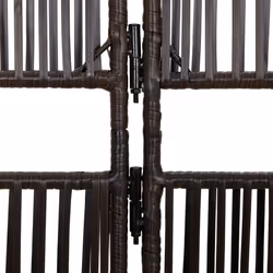 vidaXL Room Divider 4 Panels Privacy Screen Balcony Screen Brown Poly Rattan - Additional view 6
