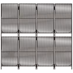 vidaXL Room Divider 4 Panels Privacy Screen Balcony Screen Grey Poly Rattan - Additional view 4