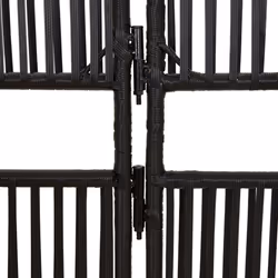 vidaXL Room Divider 5 Panels Privacy Screen Balcony Screen Black Poly Rattan - Additional view 6