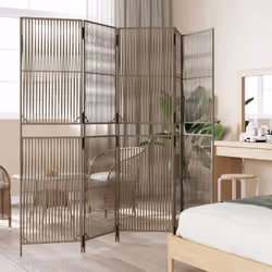 vidaXL Room Divider Outdoor Privacy Screen Foldable Balcony Screen Poly Rattan - grey, 245 x 200 cm