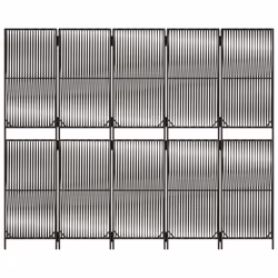 vidaXL Room Divider Outdoor Privacy Screen Foldable Balcony Screen Poly Rattan - grey, 245 x 200 cm - Additional view 4