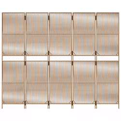 vidaXL Room Divider Outdoor Privacy Screen Foldable Balcony Screen Poly Rattan - beige, 245 x 200 cm - Additional view 4