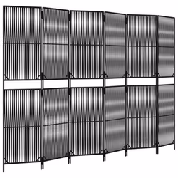 vidaXL Room Divider Outdoor Privacy Screen Foldable Balcony Screen Poly Rattan - black, 294 x 200 cm