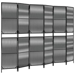 vidaXL Room Divider Outdoor Privacy Screen Foldable Balcony Screen Poly Rattan - black, 294 x 200 cm